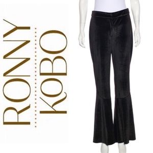 High-Rise Velvet Flare Pants: Torn by Ronny Kobo
